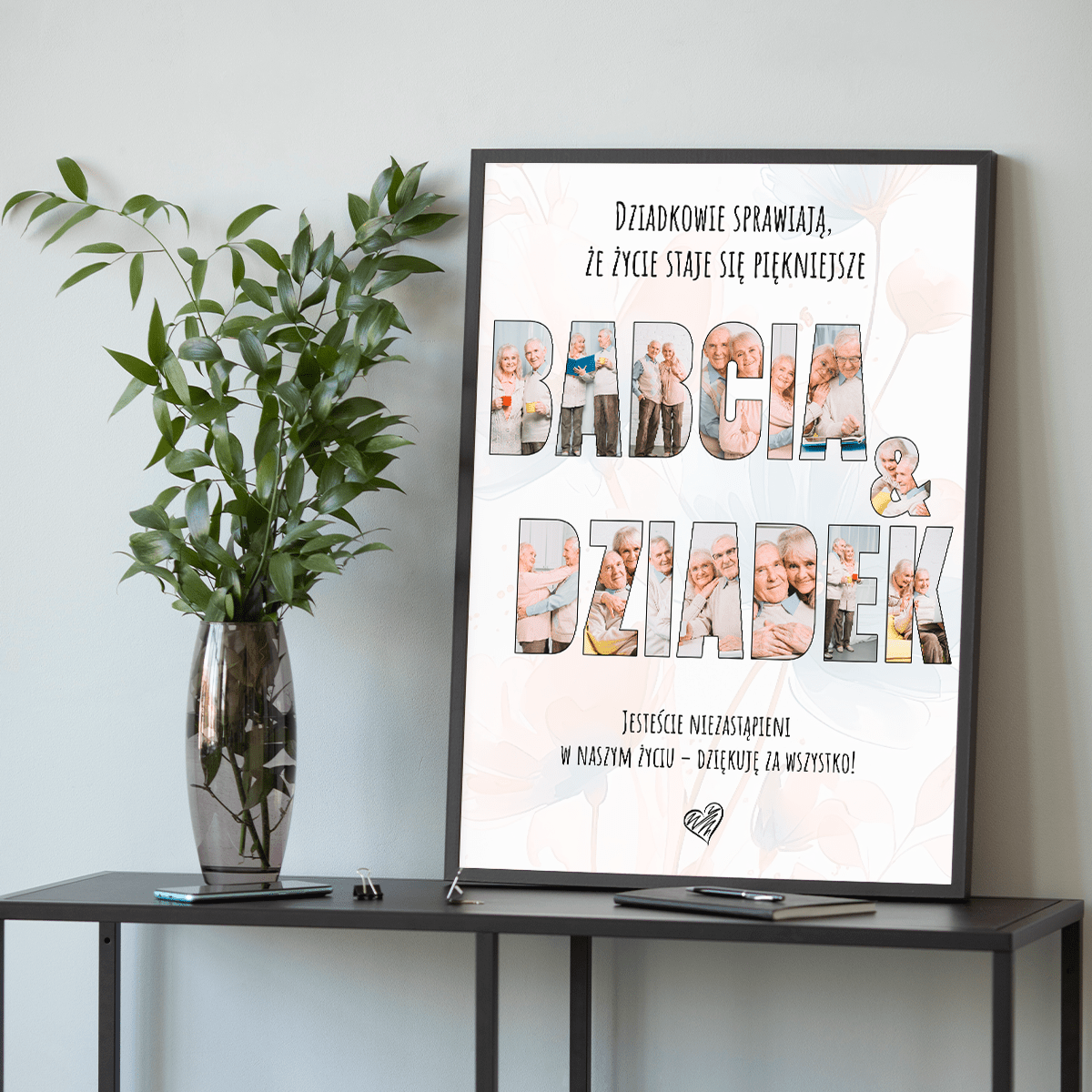 BABCIA & DZIADEK - plakat, spersonalizowany prezent dla dziadków - Adamell.pl