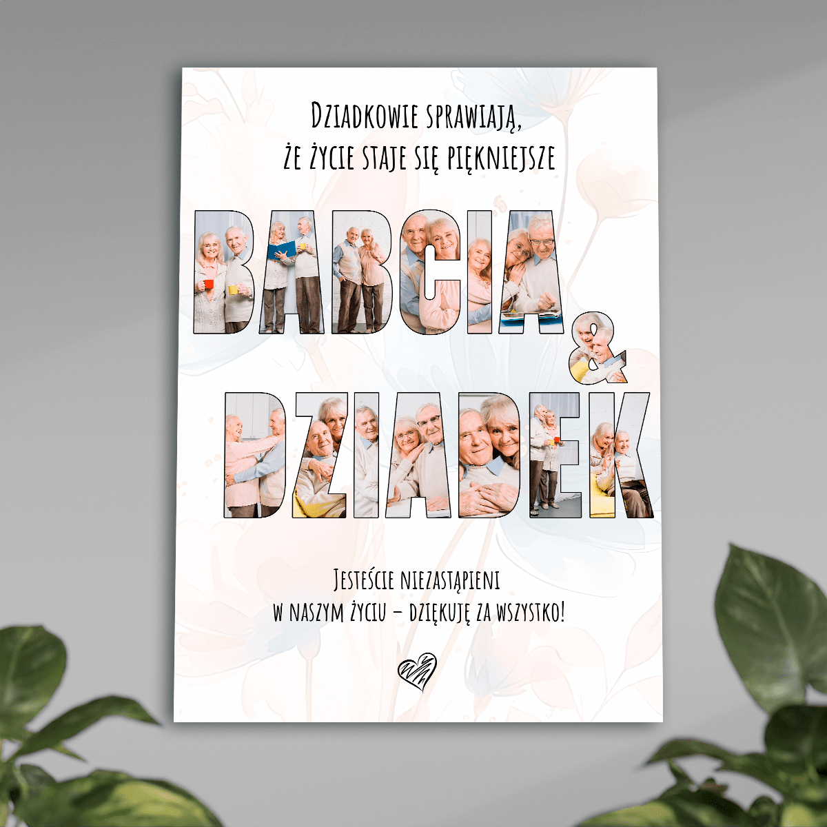 BABCIA & DZIADEK - plakat, spersonalizowany prezent dla dziadków - Adamell.pl