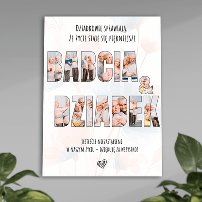 BABCIA & DZIADEK - plakat, spersonalizowany prezent dla dziadków - Adamell.pl