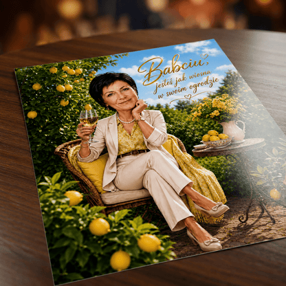 Babcia jak wiosna Ilustracja - plakat, spersonalizowany prezent dla babci - Adamell.pl