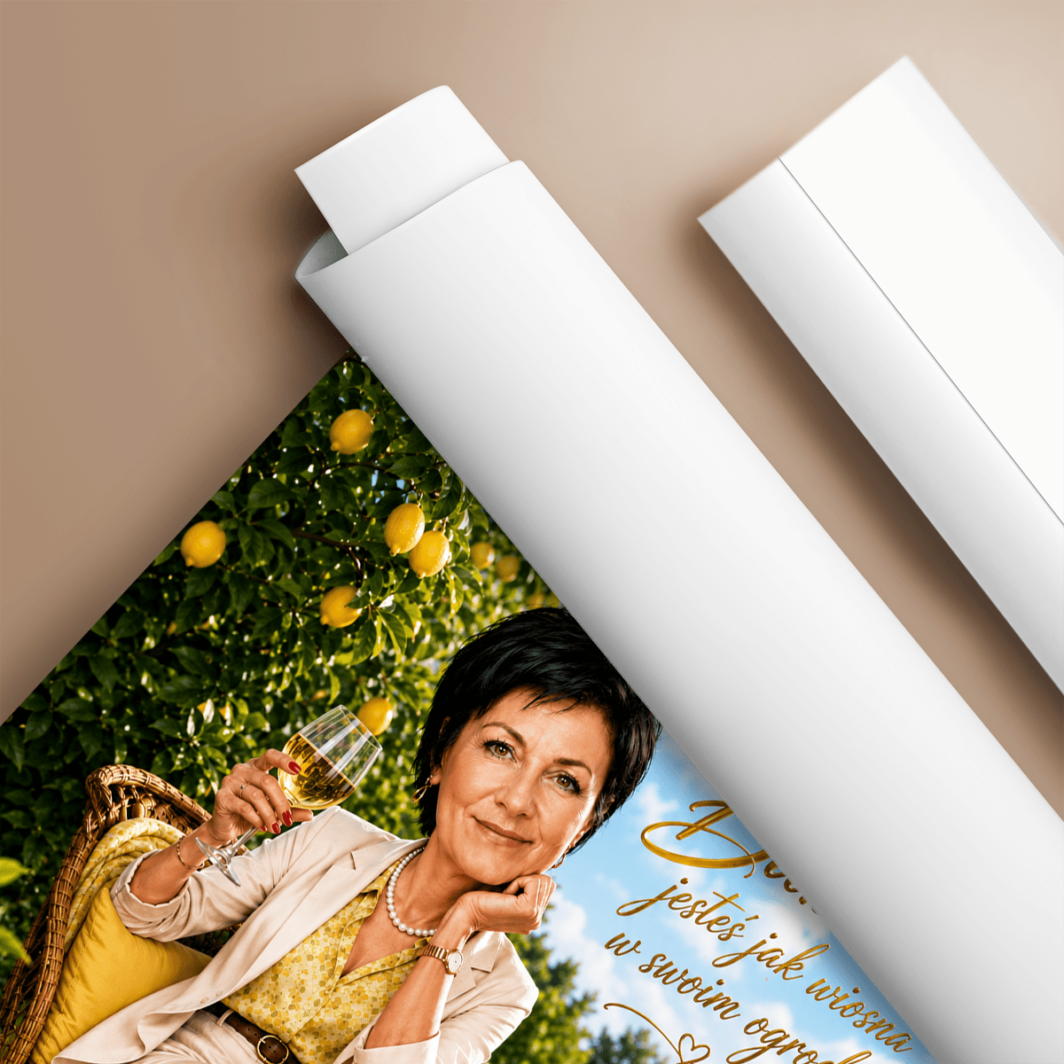 Babcia jak wiosna Ilustracja - plakat, spersonalizowany prezent dla babci - Adamell.pl