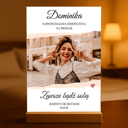 Bądź sobą - Druk na szkle, spersonalizowany prezent dla niej - Adamell.pl
