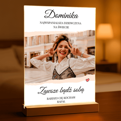 Bądź sobą - Druk na szkle, spersonalizowany prezent dla niej - Adamell.pl