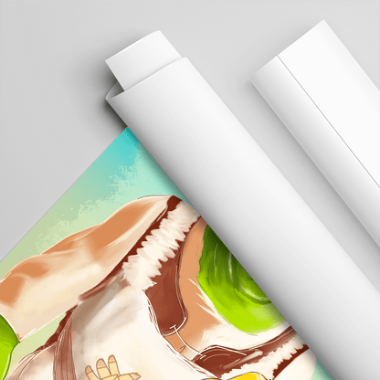 Bajkowe urodziny ilustracja - plakat, spersonalizowany prezent na urodziny - Adamell.pl