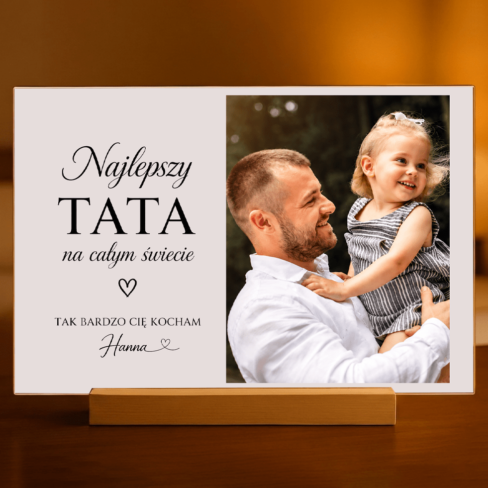 Bardzo Cię kocham tato - Druk na szkle, spersonalizowany prezent dla taty - Adamell.pl