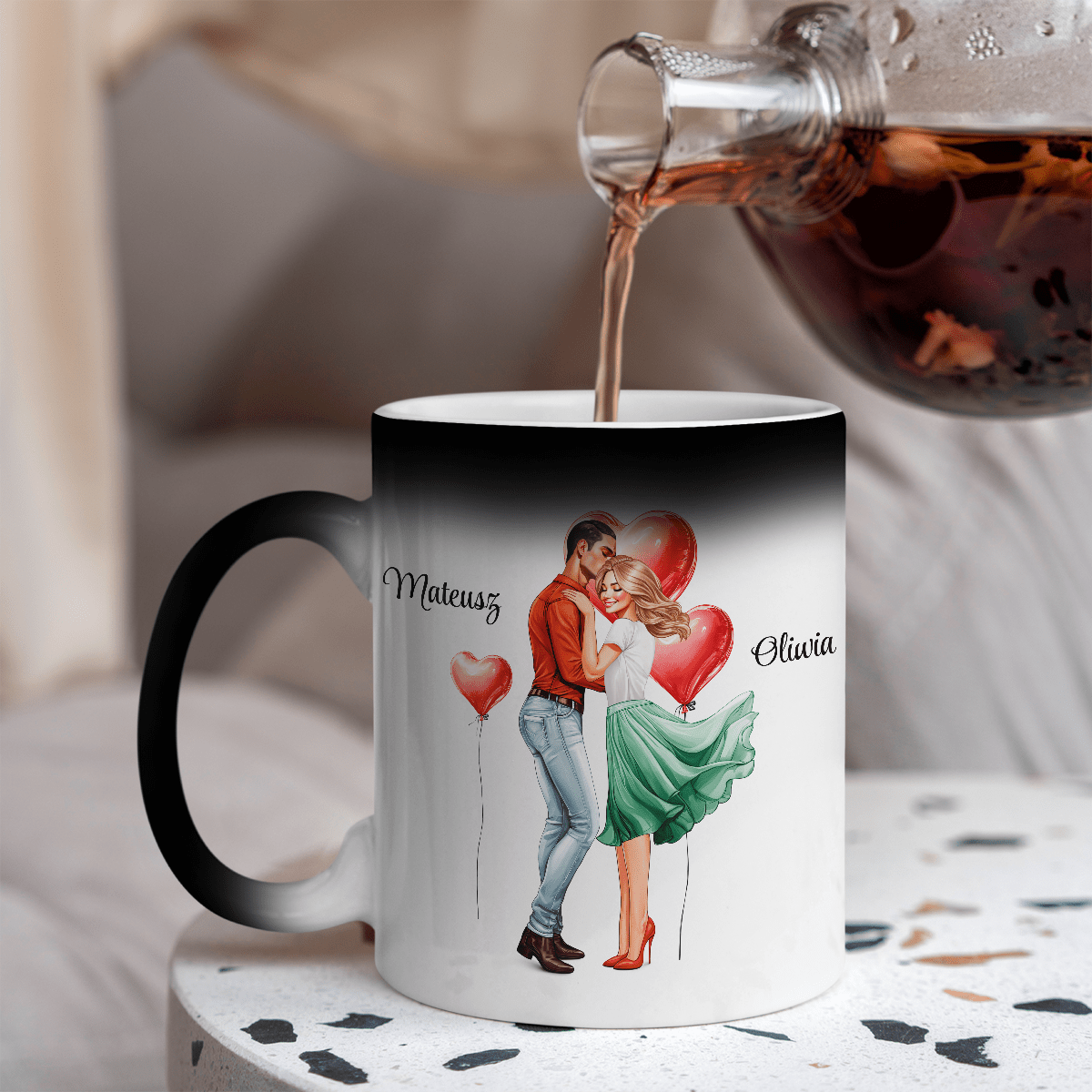 Be mine Clipart - 1x Kubek magiczny z nadrukiem, spersonalizowany prezent dla niej - Adamell.pl