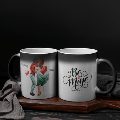 Be mine Clipart - 1x Kubek magiczny z nadrukiem, spersonalizowany prezent dla niej - Adamell.pl