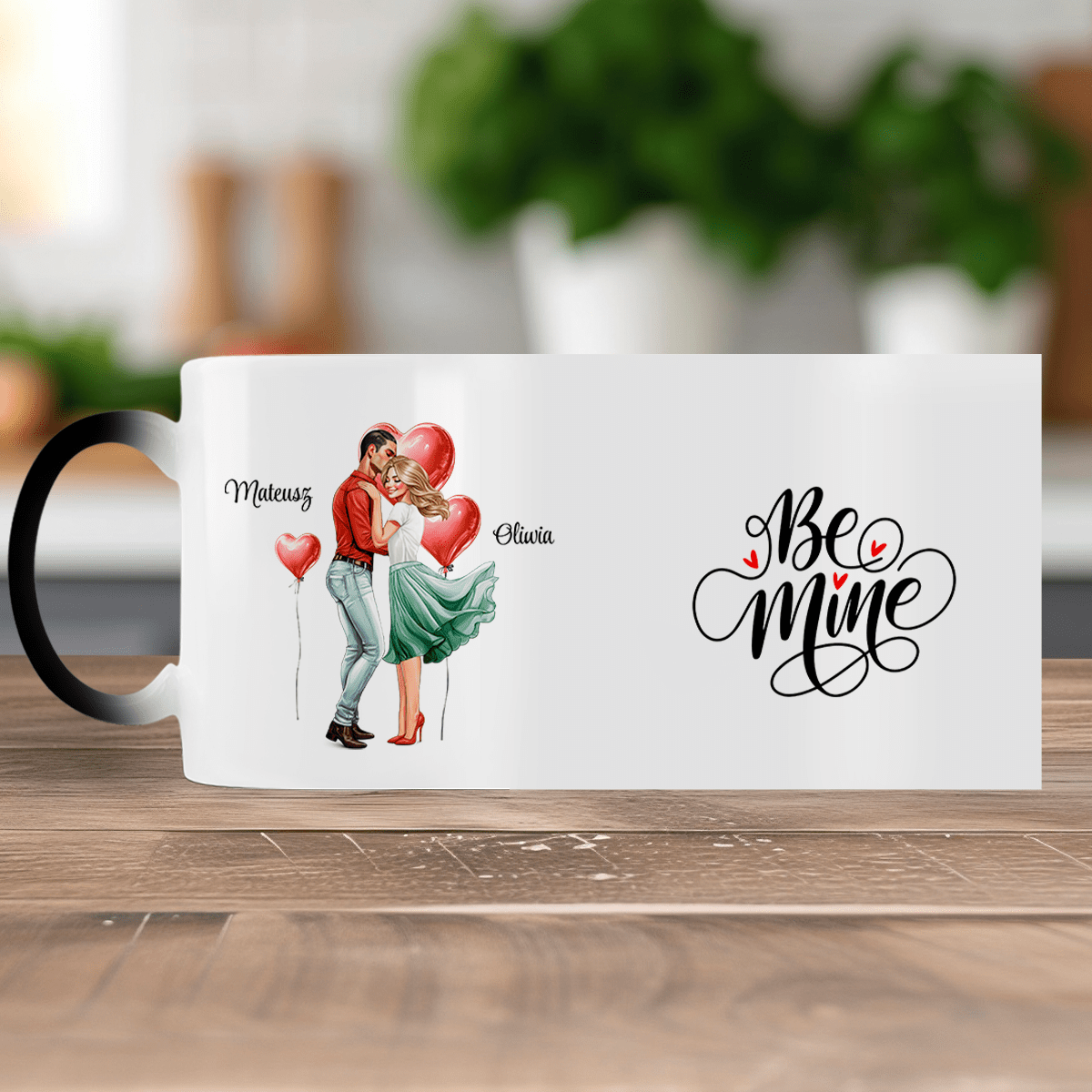 Be mine Clipart - 1x Kubek magiczny z nadrukiem, spersonalizowany prezent dla niej - Adamell.pl