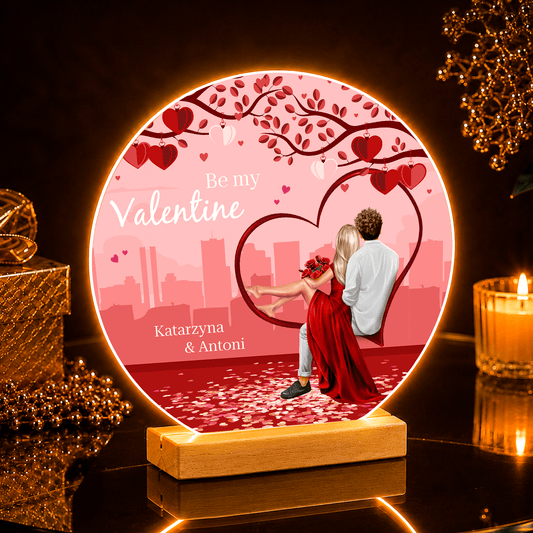 Be my Valentine - Druk na szkle, spersonalizowany prezent dla niej - Adamell.pl