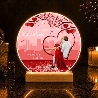 Be my Valentine - Druk na szkle, spersonalizowany prezent dla niej - Adamell.pl