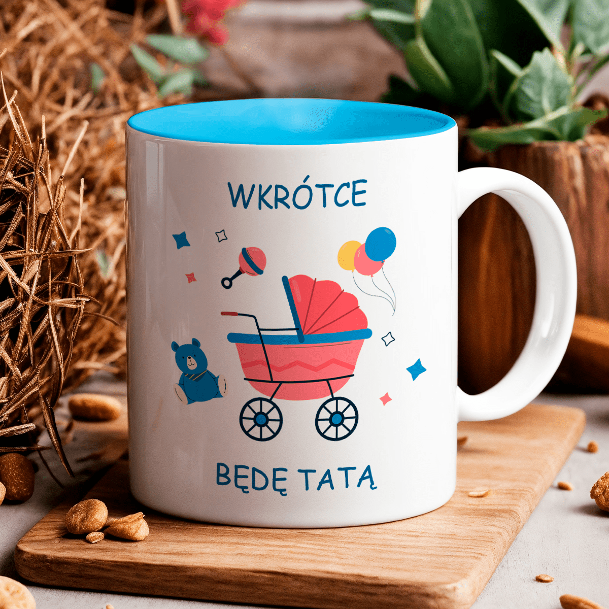 Będę tatą! - 1x Kubek z nadrukiem, spersonalizowany prezent dla taty - Adamell.pl