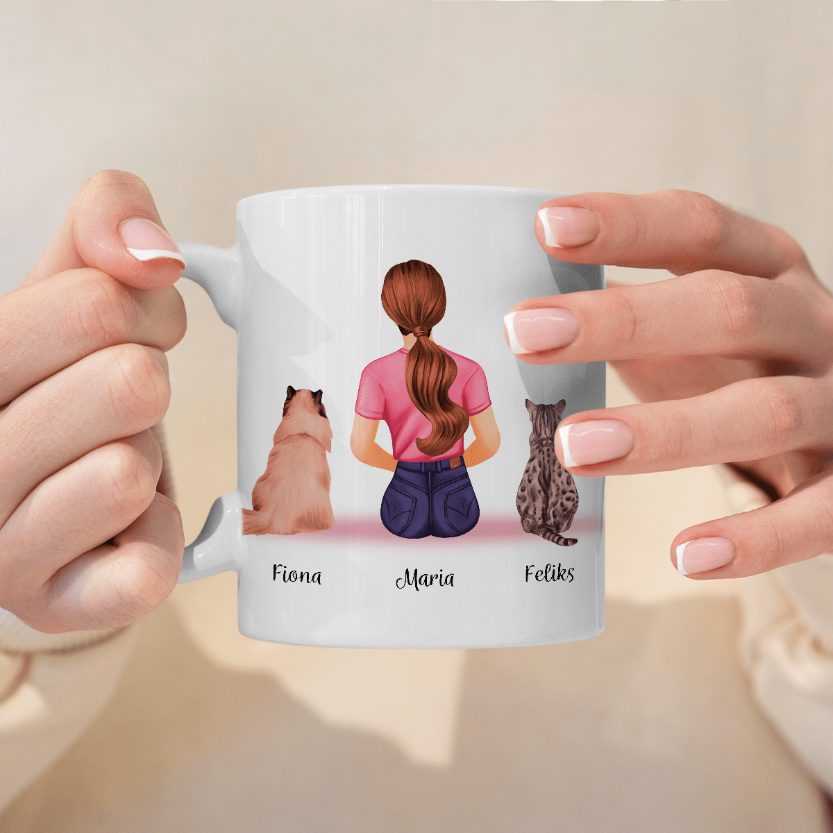 Best cat mom - 1x Kubek z nadrukiem, spersonalizowany prezent dla miłośnika kotów - Adamell.pl