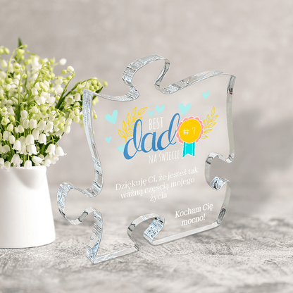Best dad - Druk na szkle - puzzel, spersonalizowany prezent dla taty - Adamell.pl