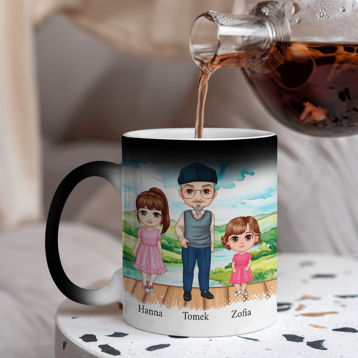 Best Grandpa - 1x Kubek magiczny z nadrukiem, spersonalizowany prezent dla dziadka - Adamell.pl