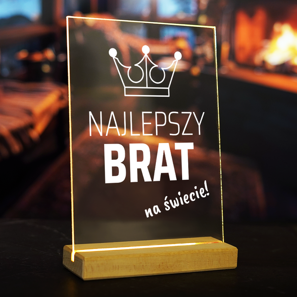 Najlepszy brat na świecie! - Druk na szkle, spersonalizowany prezent dla brata