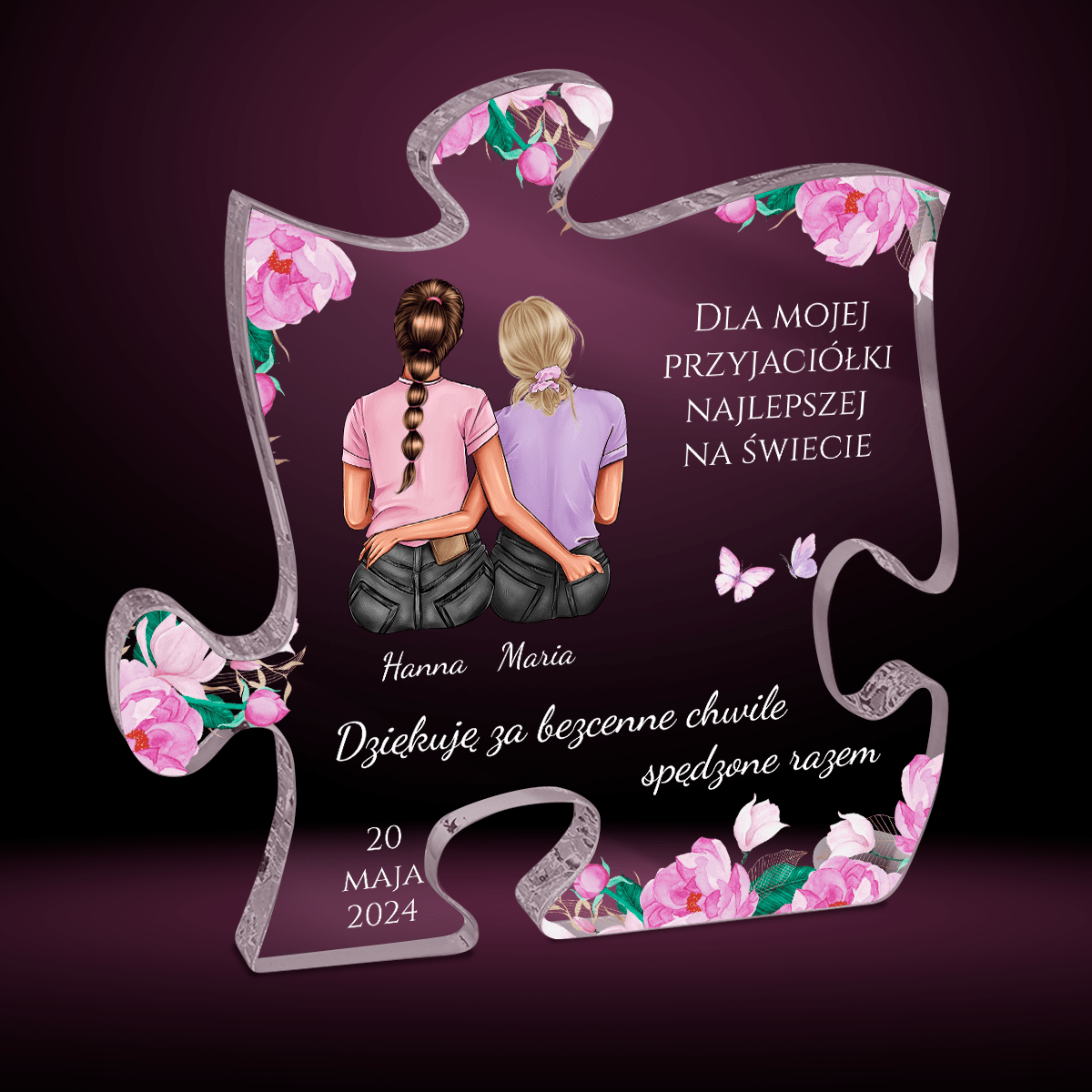 Bezcenne chwile z przyjaciółką - Druk na szkle - puzzel, spersonalizowany prezent dla przyjaciółki - Adamell.pl