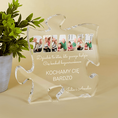 Bezwarunkowa miłość dziadka - Druk na szkle - puzzel, spersonalizowany prezent dla dziadka - Adamell.pl