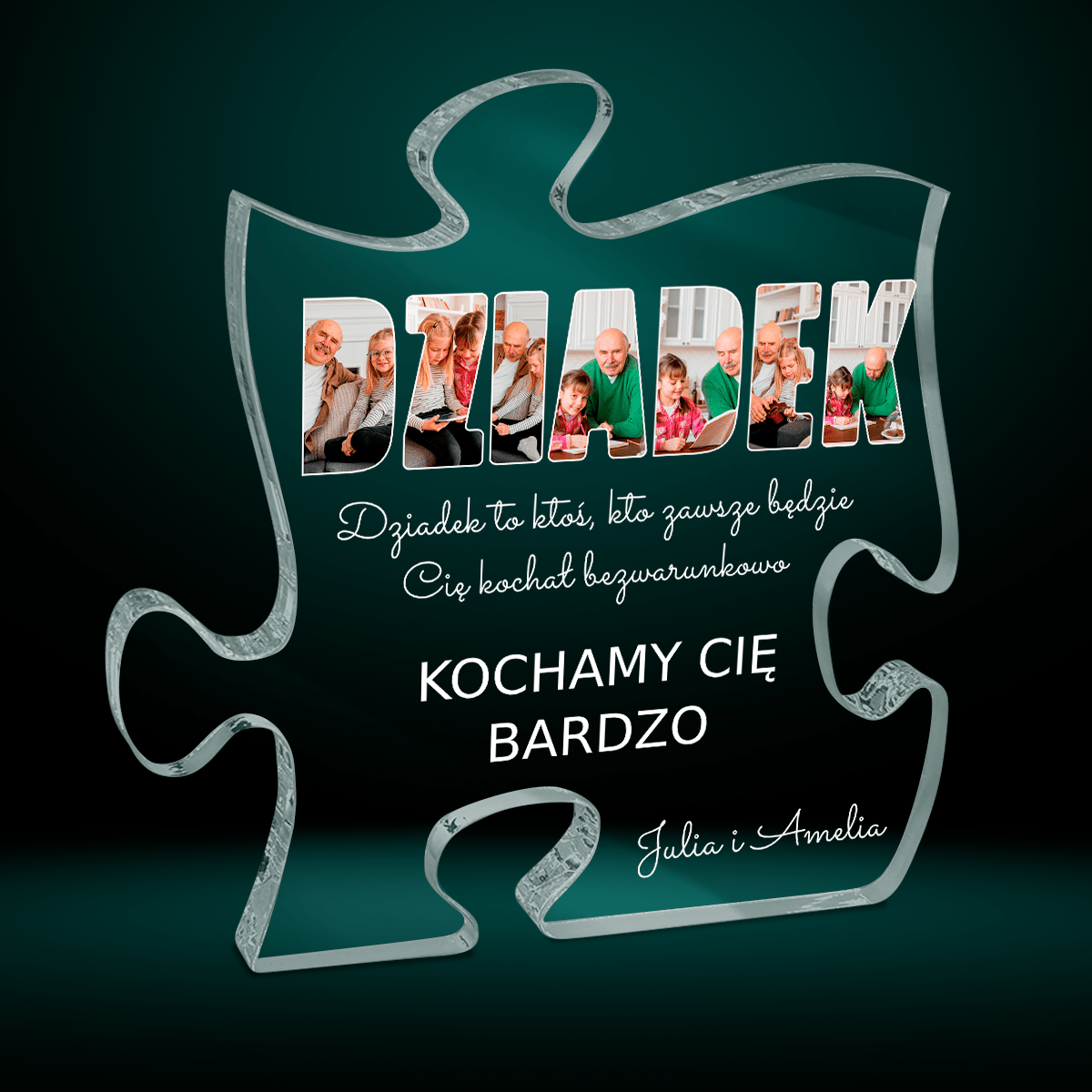 Bezwarunkowa miłość dziadka - Druk na szkle - puzzel, spersonalizowany prezent dla dziadka - Adamell.pl