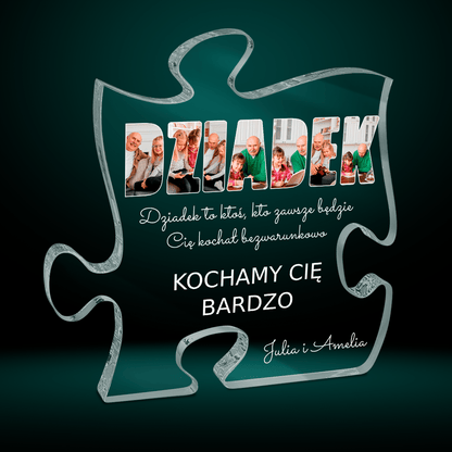 Bezwarunkowa miłość dziadka - Druk na szkle - puzzel, spersonalizowany prezent dla dziadka - Adamell.pl