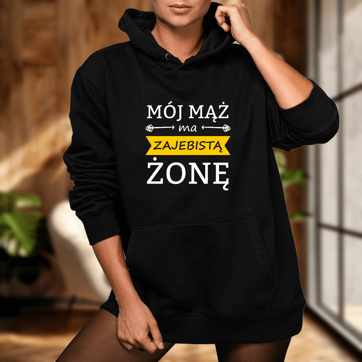 Bluza damska z nadrukiem ZAJEBISTA ŻONA - prezent dla żony - Adamell.pl