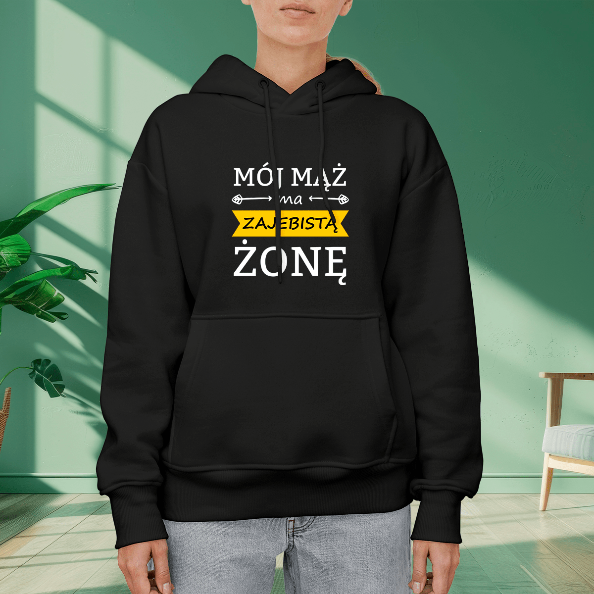 Bluza damska z nadrukiem ZAJEBISTA ŻONA - prezent dla żony - Adamell.pl