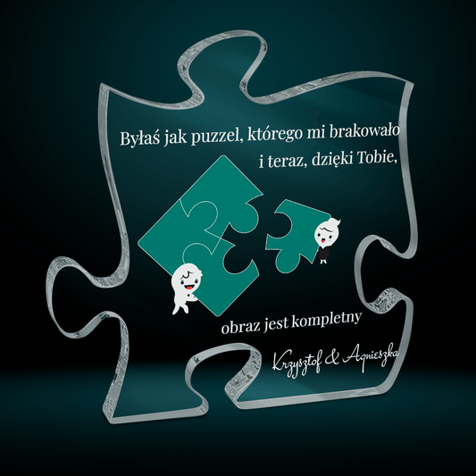 Brakujący puzzel - Druk na szkle - puzzel, spersonalizowany prezent dla niej - Adamell.pl