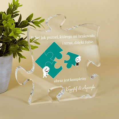 Brakujący puzzel - Druk na szkle - puzzel, spersonalizowany prezent dla niej - Adamell.pl