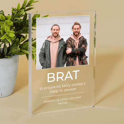 Brat to przyjaciel na zawsze - Druk na szkle, spersonalizowany prezent dla brata - Adamell.pl