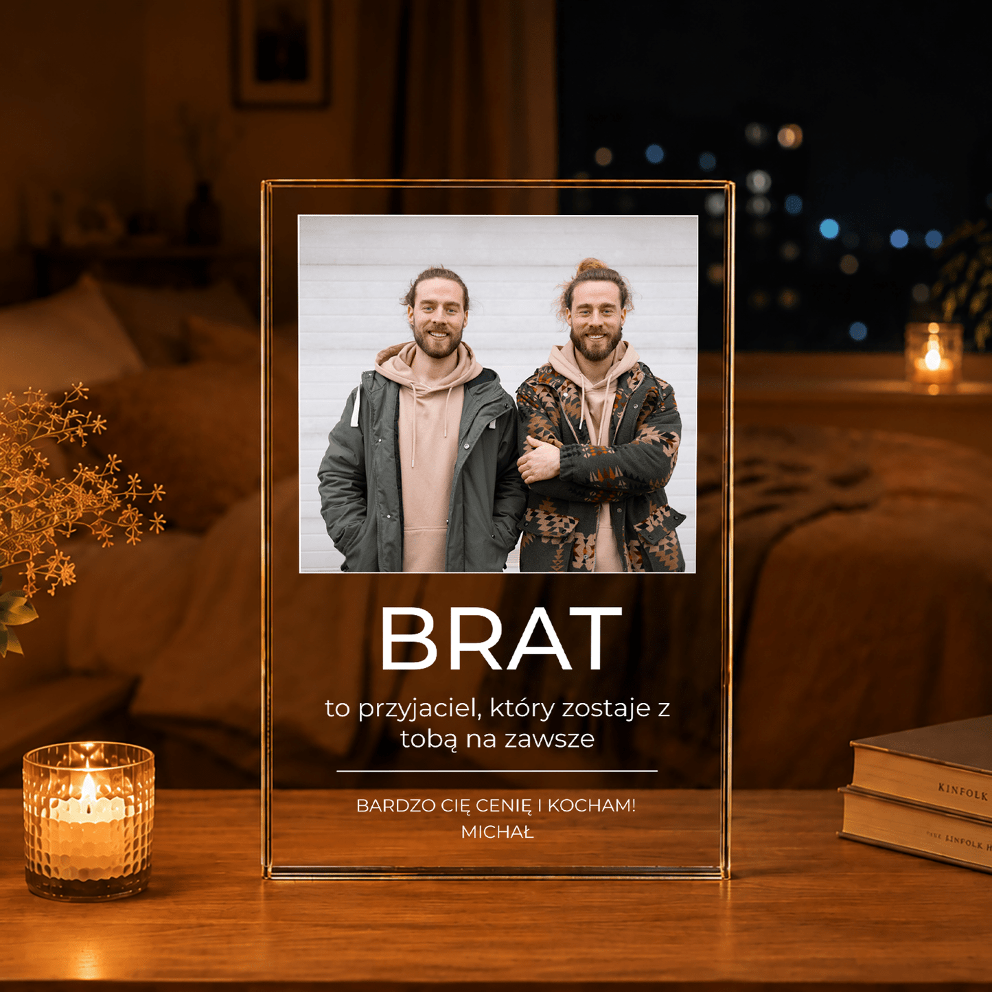 Brat to przyjaciel na zawsze - Druk na szkle, spersonalizowany prezent dla brata - Adamell.pl