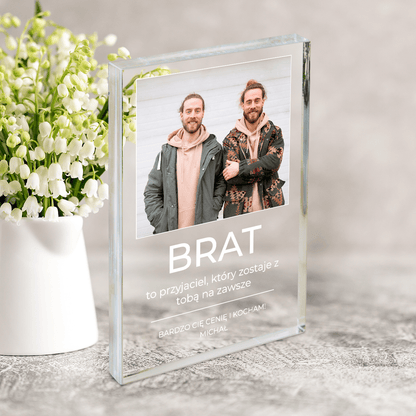 Brat to przyjaciel na zawsze - Druk na szkle, spersonalizowany prezent dla brata - Adamell.pl