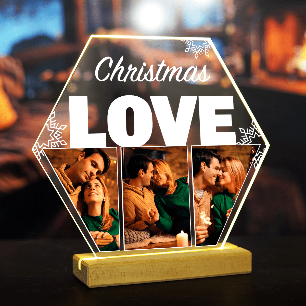 Christmas LOVE - Druk na szkle, spersonalizowany prezent dla żony - Adamell.pl