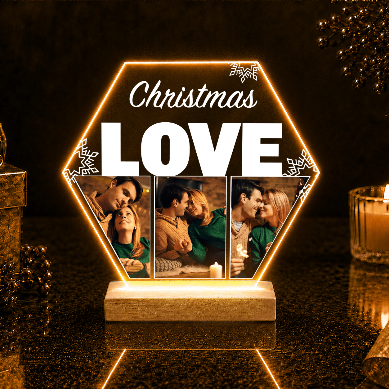 Christmas LOVE - Druk na szkle, spersonalizowany prezent dla żony - Adamell.pl