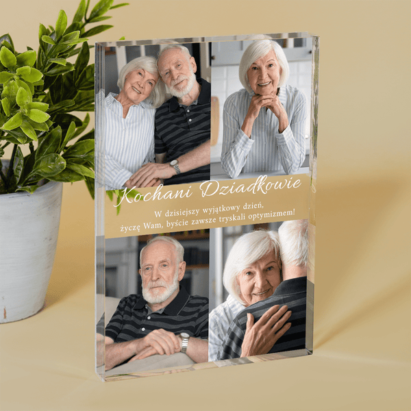 Ciepłe życzenia dla dziadków - Druk na szkle, spersonalizowany prezent dla dziadków - Adamell.pl