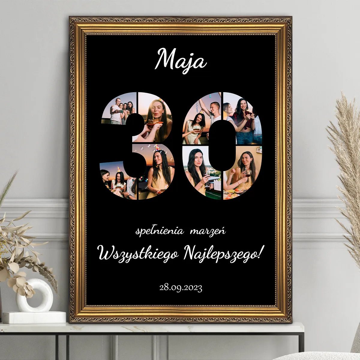 Ciepłe życzenia na 30. urodziny - druk na płótnie, spersonalizowany prezent dla kobiety - Adamell.pl