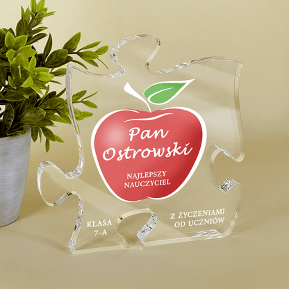 Ciepłe życzenia od uczniów - Druk na szkle - puzzel, spersonalizowany prezent dla nauczyciela - Adamell.pl