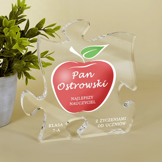 Ciepłe życzenia od uczniów - Druk na szkle - puzzel, spersonalizowany prezent dla nauczyciela - Adamell.pl