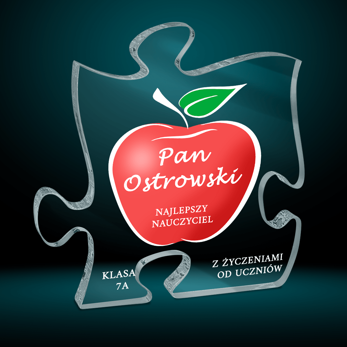 Ciepłe życzenia od uczniów - Druk na szkle - puzzel, spersonalizowany prezent dla nauczyciela - Adamell.pl