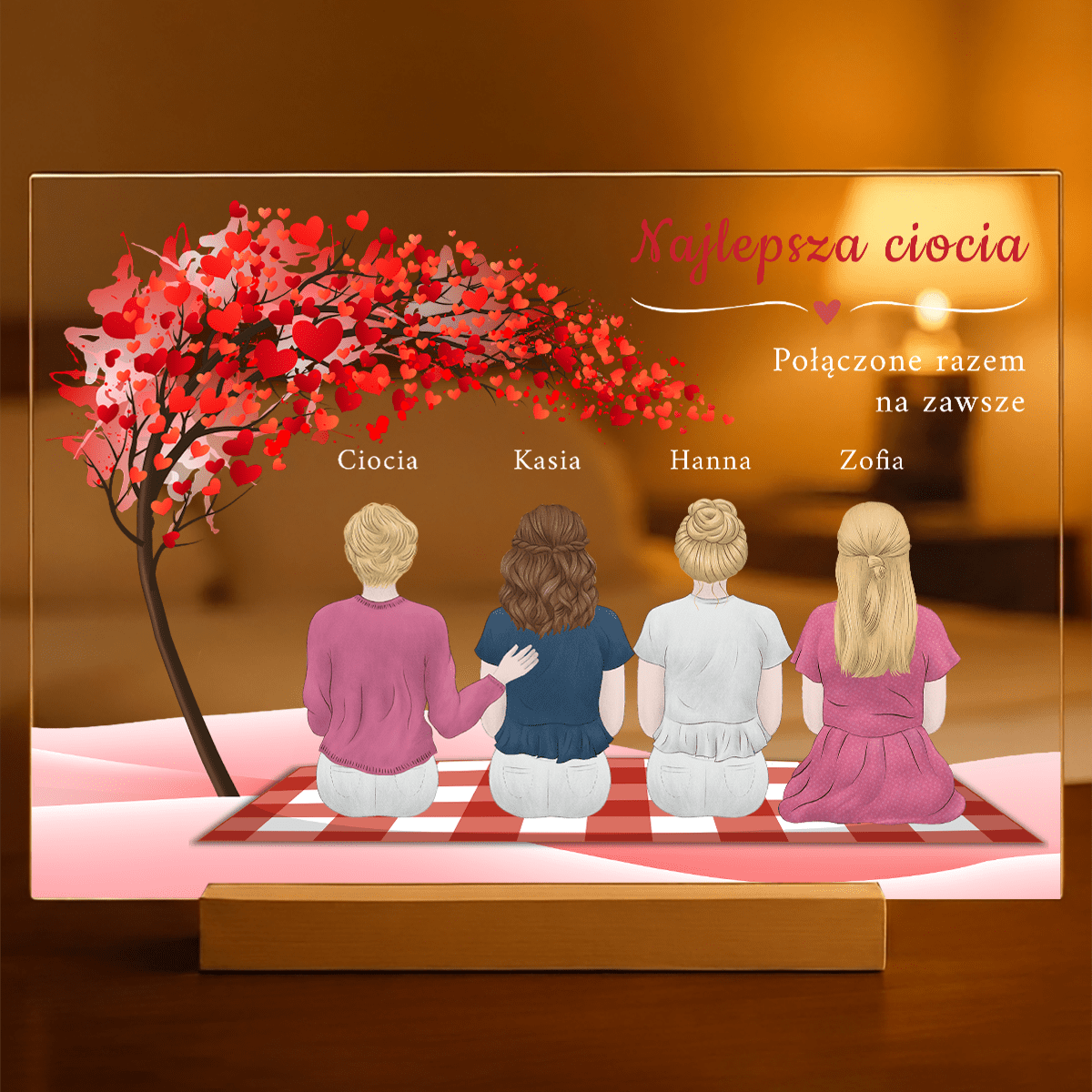 Ciocia clipart - Druk na szkle, spersonalizowany prezent dla cioci - Adamell.pl