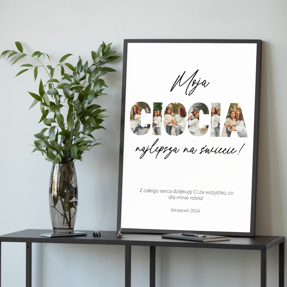 Ciocia najlepsza na świecie kolaż - plakat, spersonalizowany prezent dla cioci - Adamell.pl