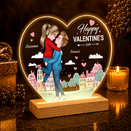 Clipart Happy Valentine's Day - Druk na szkle serce, spersonalizowany prezent dla niej - Adamell.pl