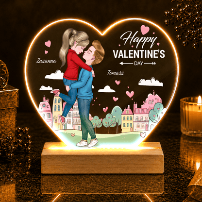 Clipart Happy Valentine's Day - Druk na szkle serce, spersonalizowany prezent dla niej - Adamell.pl