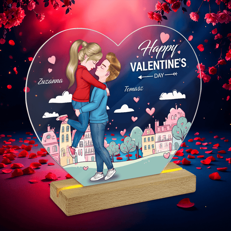 Clipart Happy Valentine's Day - Druk na szkle serce, spersonalizowany prezent dla niej - Adamell.pl