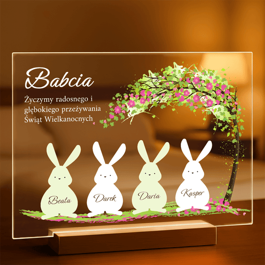 Clipart króliczki wielkanocne - Druk na szkle, spersonalizowany prezent dla babci - Adamell.pl