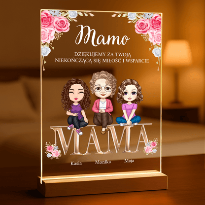 Clipart Mama i córka - Druk na szkle, spersonalizowany prezent dla mamy - Adamell.pl