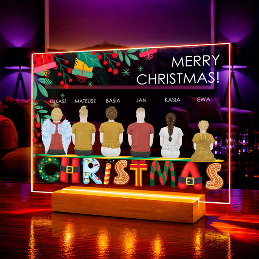 Clipart Merry Christmas - Druk na szkle, spersonalizowany prezent dla rodziny