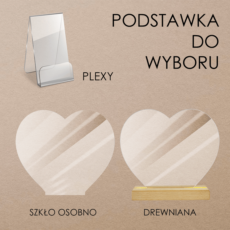 Clipart na Walentynki - Druk na szkle serce, spersonalizowany prezent dla pary - Adamell.pl