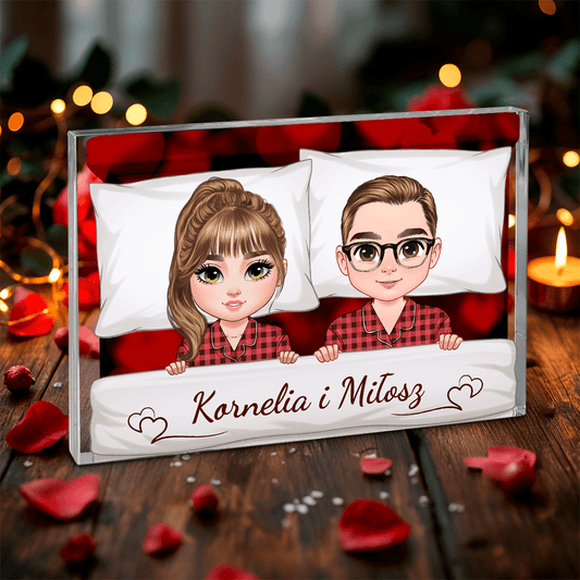 Clipart para + imiona - Druk na szkle, spersonalizowany prezent dla niego - Adamell.pl