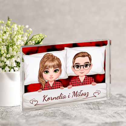 Clipart para + imiona - Druk na szkle, spersonalizowany prezent dla niego - Adamell.pl