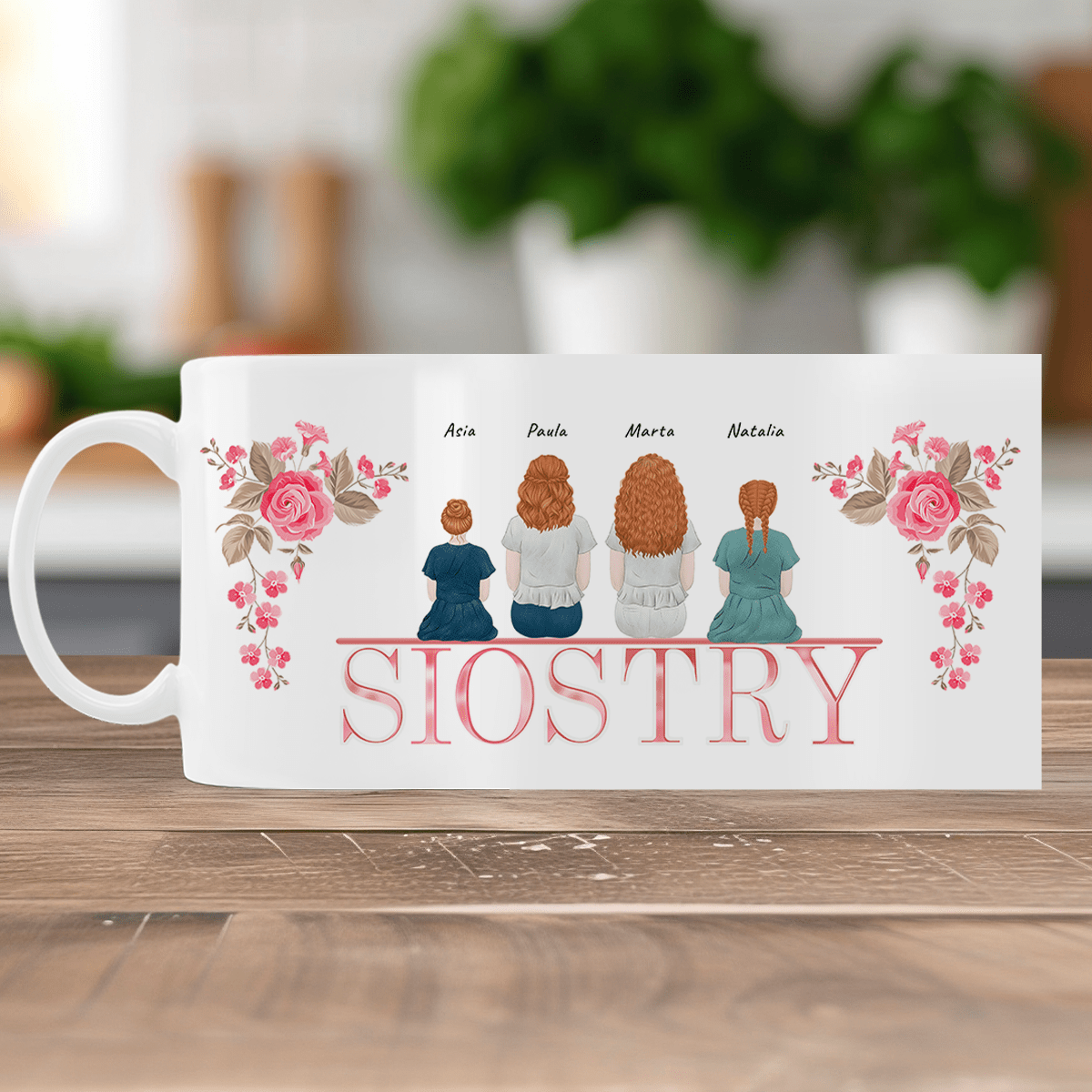 Clipart siostry - 1x Kubek z nadrukiem, spersonalizowany prezent dla siostry - Adamell.pl