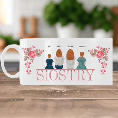 Clipart siostry - 1x Kubek z nadrukiem, spersonalizowany prezent dla siostry - Adamell.pl